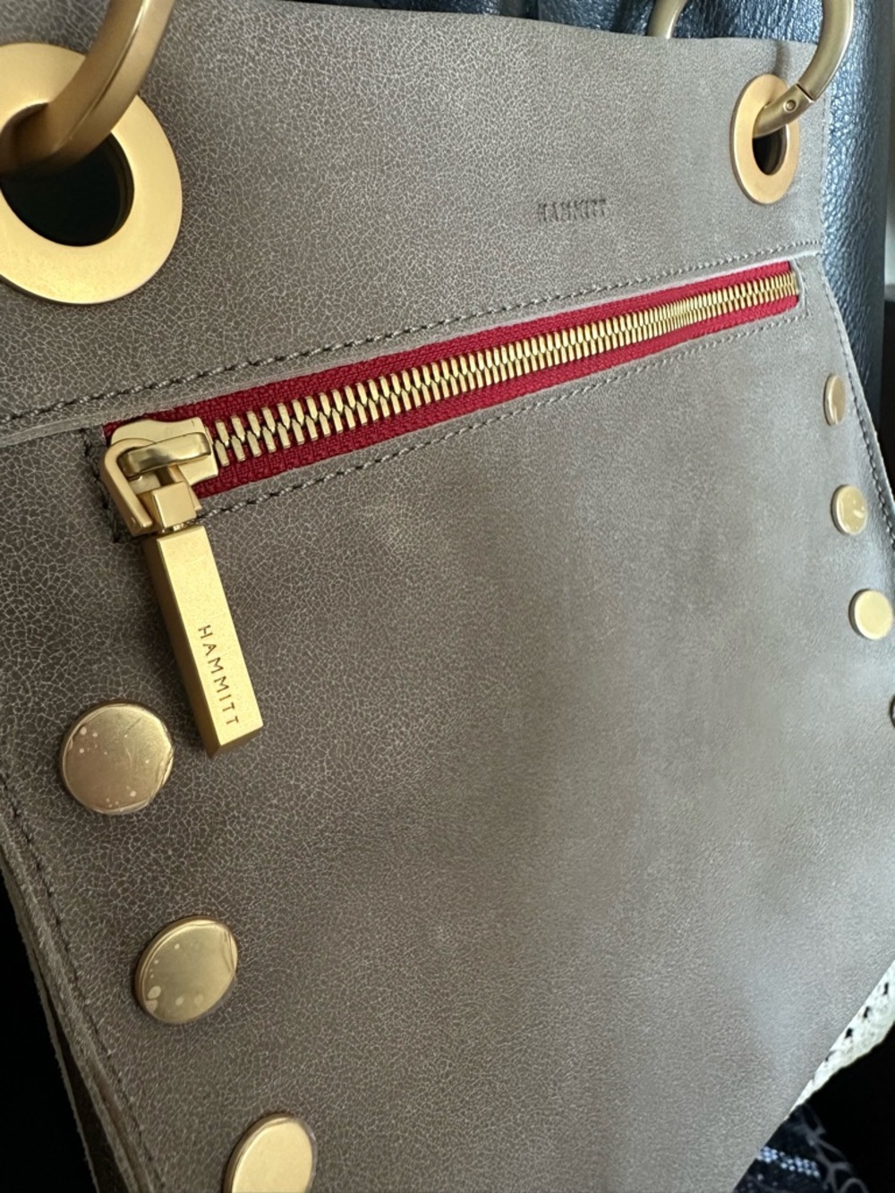 NWOT Hammitt $425 Tony Medium Pewter Leather Shoulder Crossbody Bag - Picture 14 of 16
